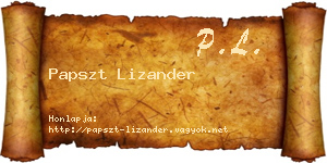 Papszt Lizander névjegykártya